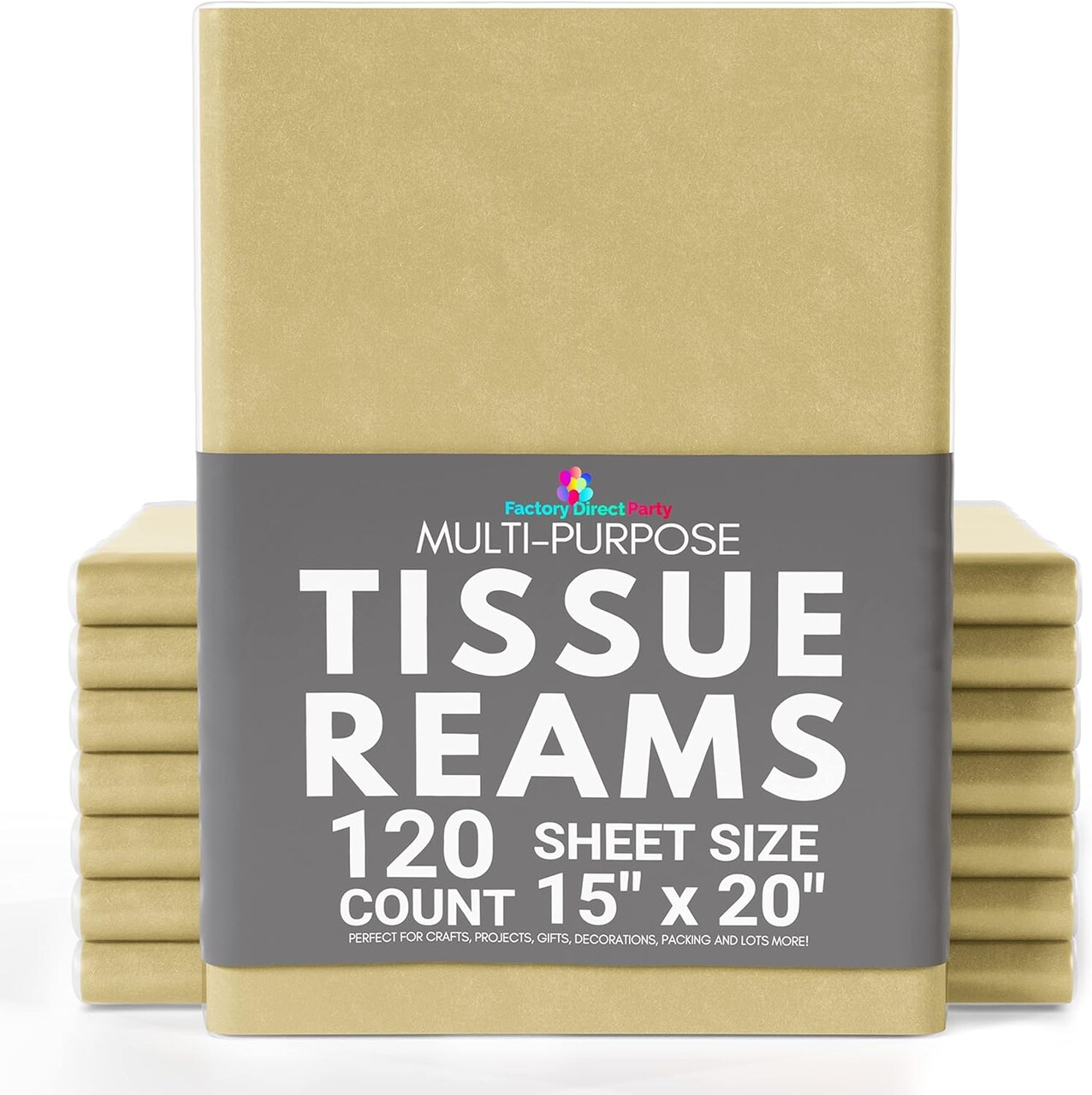 120 Sheets of Tissue Paper - 15" x 20" Packing Paper Sheets for Moving - 10lb Wrapping Paper - Newsprint Paper for Packing, Gift Wrapping, Moving Supplies & Protecting Items
